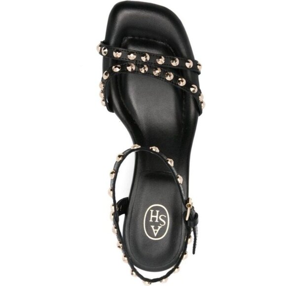 Ash Jodi 70mm sandals 37 Black Leather Studded Block Heel - Picture 5 of 11